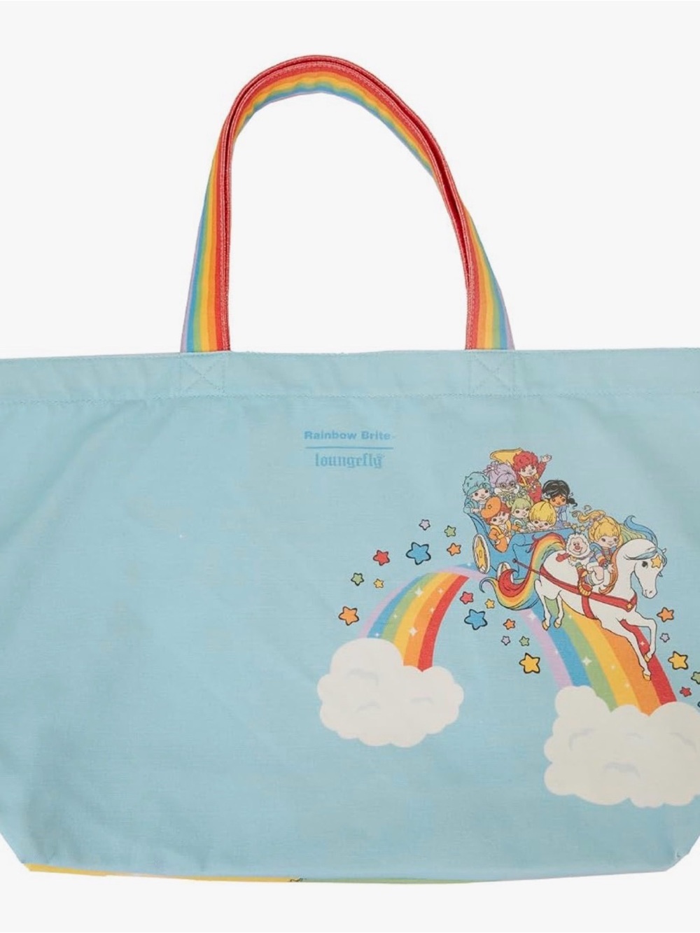 Loungefly Rainbow Brite The Color Kids Rainbow Handle Canvas Tote Bag - Picture 2 of 11